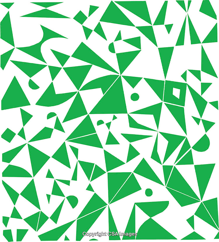 Abstract Green Geometric Pattern With Intriguing Triangular Shapes and Forms