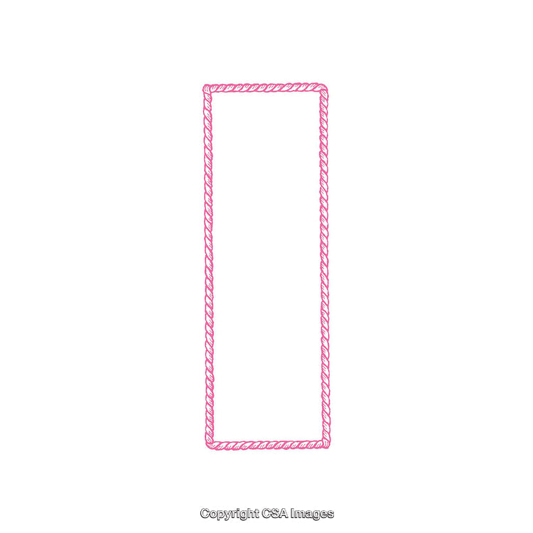 Pink Rope Rectangular Frame on White Background for Decorative Use