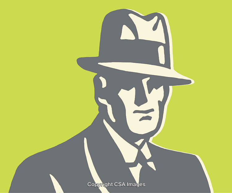 Stylized Line Art Illustration of a Man in a Formal Hat