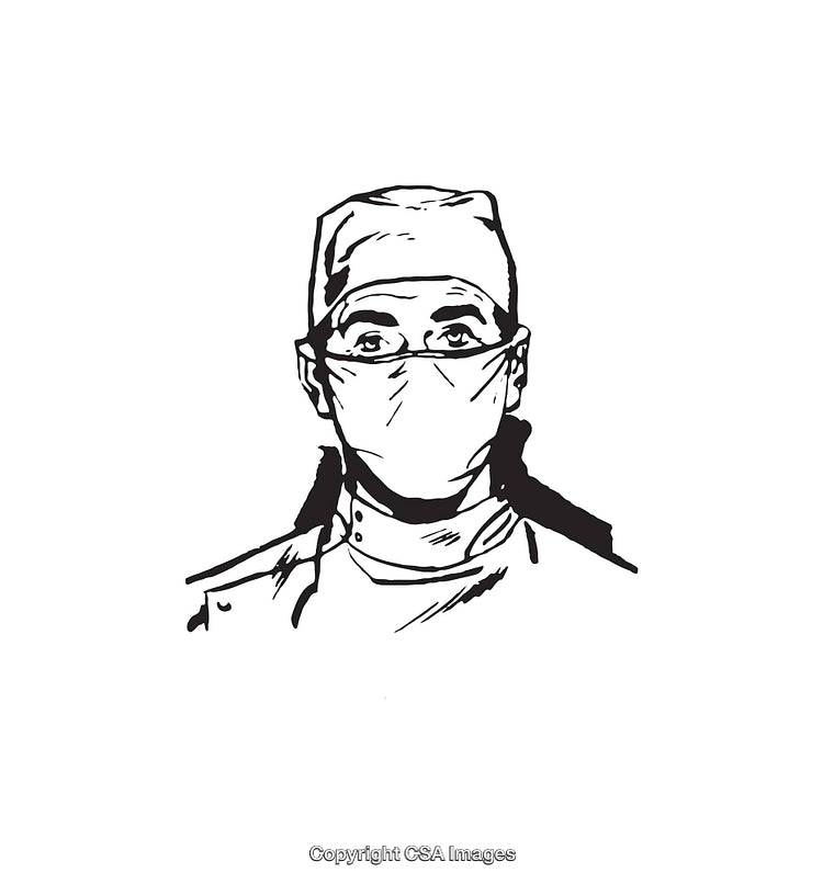 Illustration of a Medical Professional in Protective Gear and Mask