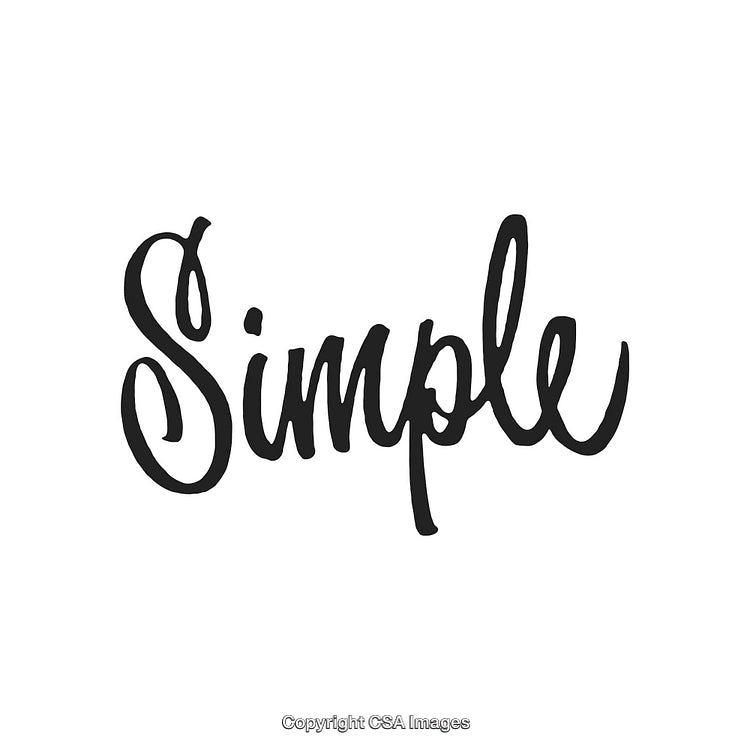 Black Script Typography of Simple Word on White Background