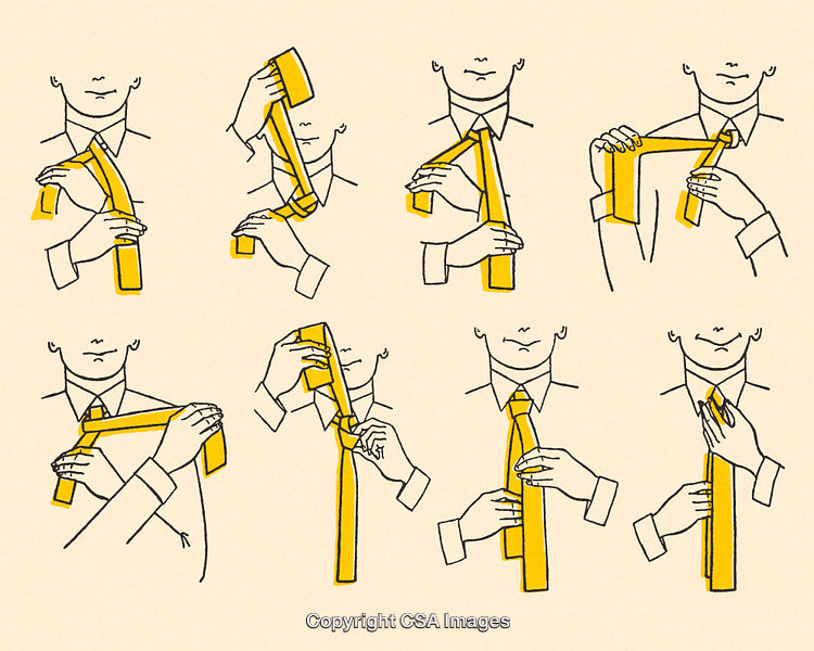 Illustration Demonstrating Steps to Tie a Necktie Knot Effectively
