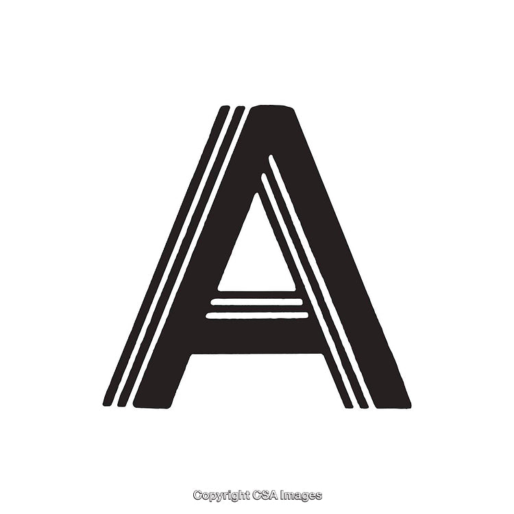Stylized Letter A with Striped Design in Bold Monochromatic Style