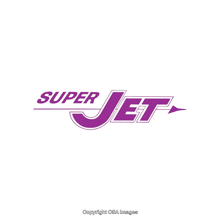 Purple Super Jet Logo Design With Dynamic Style on White Background