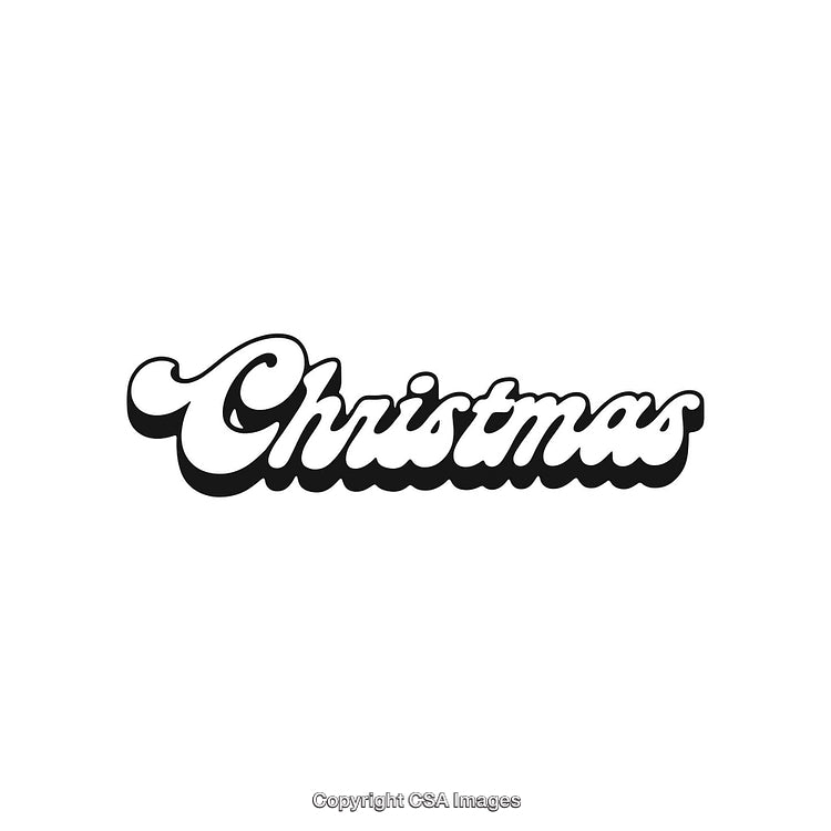 Elegant Black and White Christmas Typography Design with Stylish Font