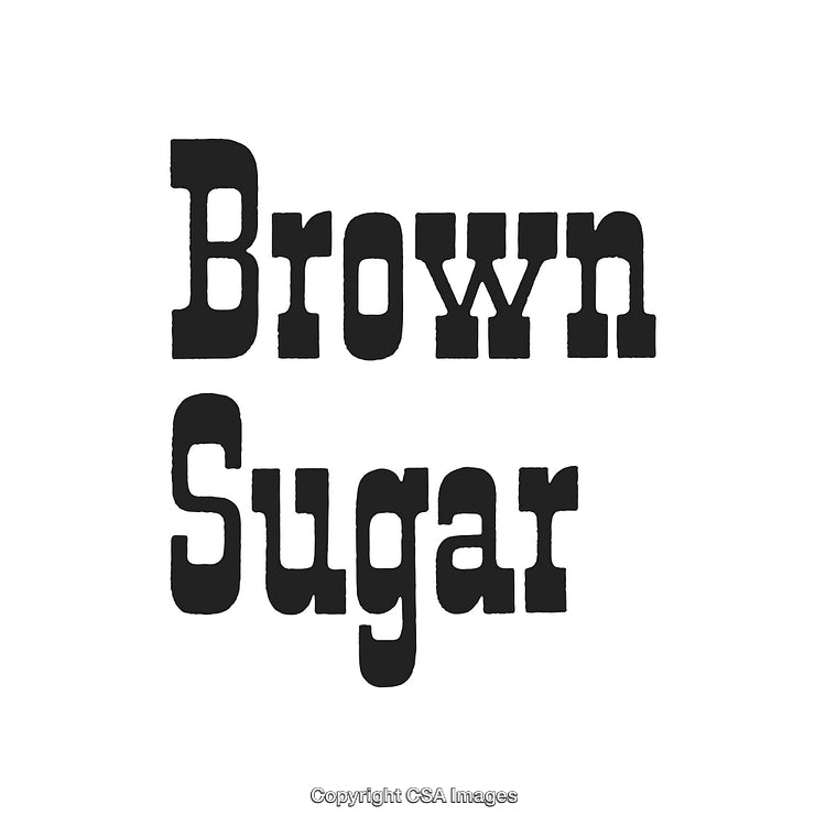 Brown Sugar Typography in Vintage Style Over a White Background