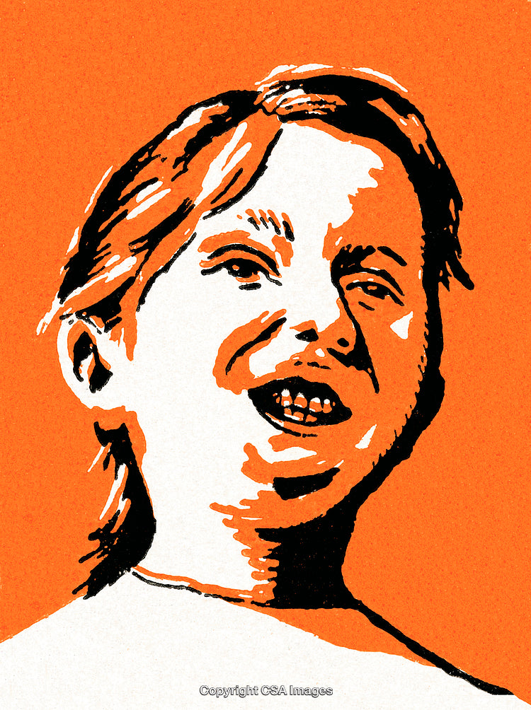 Expressive Artistic Portrait of a Smiling Person in Bold Colors