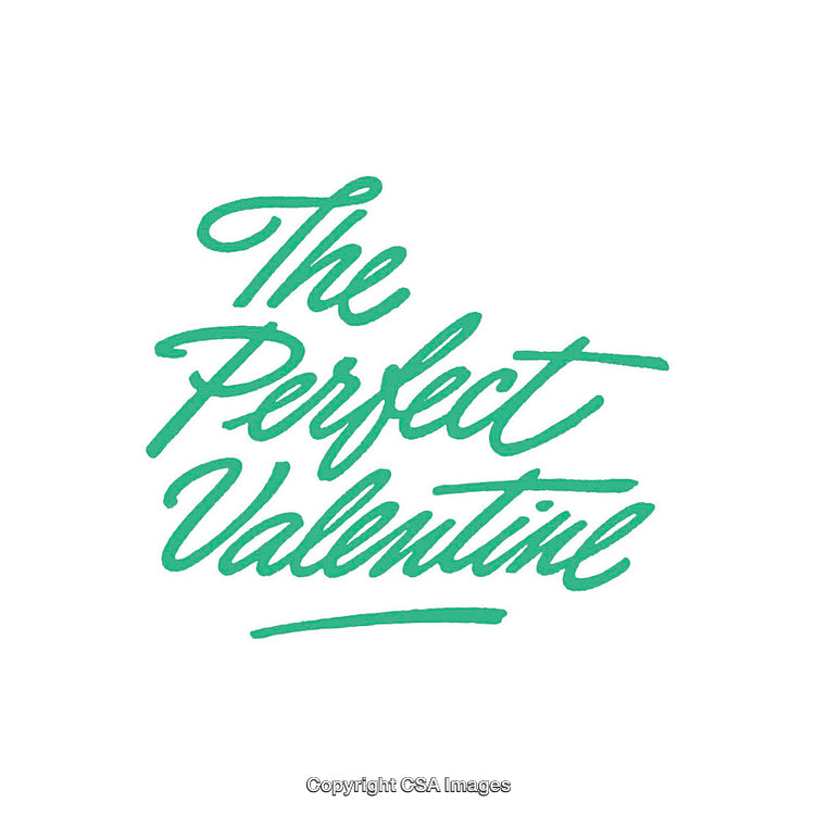 Elegant Typography Highlighting The Phrase 'The Perfect Valentine' in Green Script