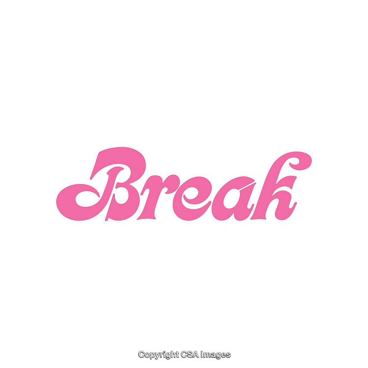 Bright Pink Typography Art with the Word 'Break'