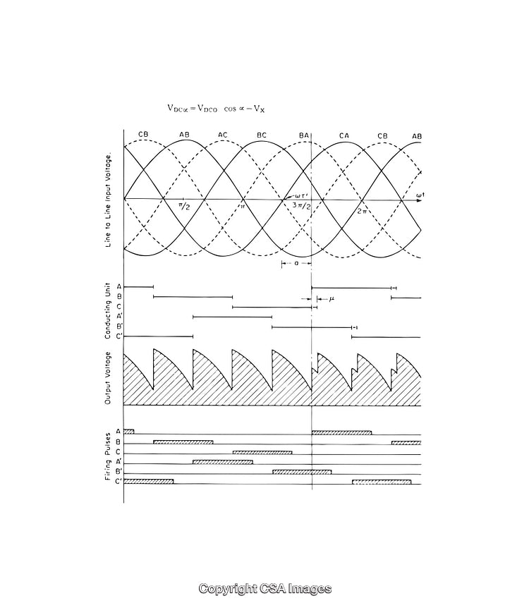 Detailed Black and White Electrical Circuit and Voltage Diagrams