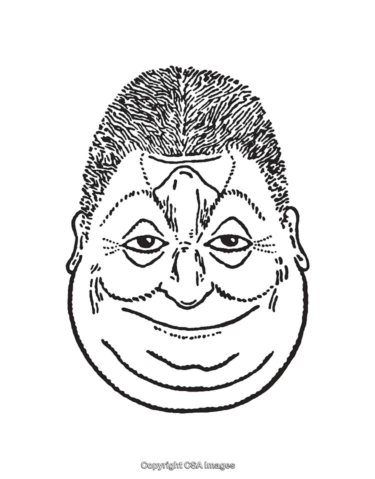 Surreal Black and White Line Art with Abstract Facial Features