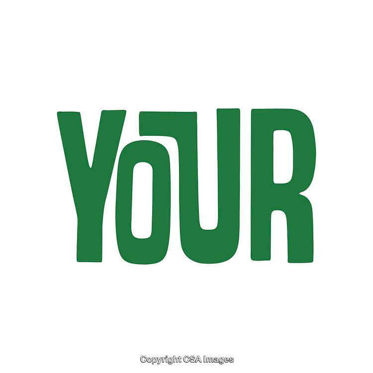 Bold Green Typography Displaying the Word 'Your' in Stylish Font