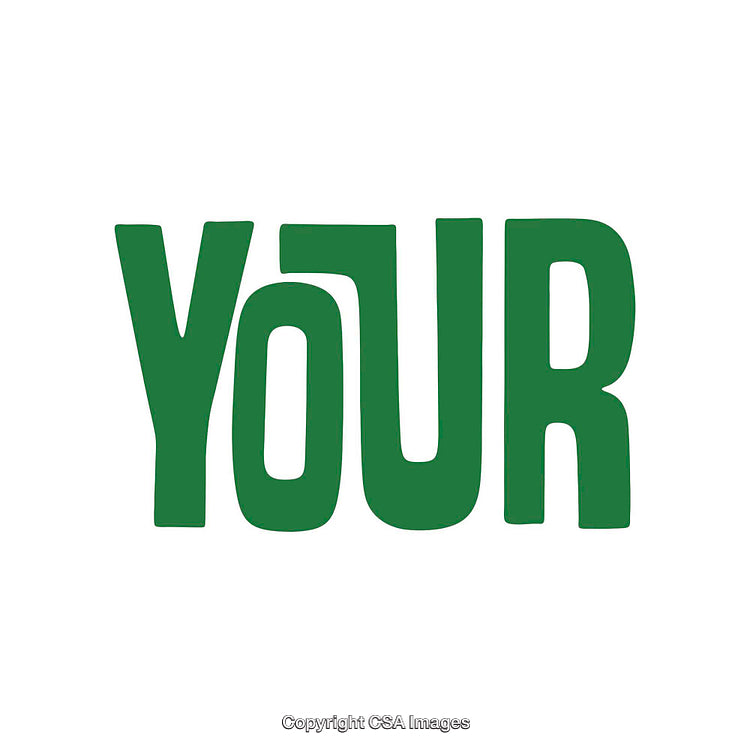 Bold Green Typography Displaying the Word 'Your' in Stylish Font