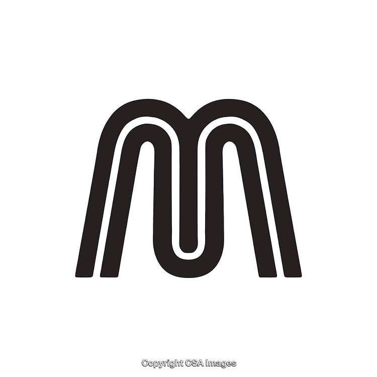 Black and White Stylish Monogram of the Letter M