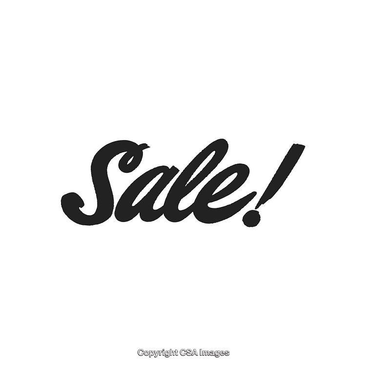 Black Stylized Sale Text Design on a White Background