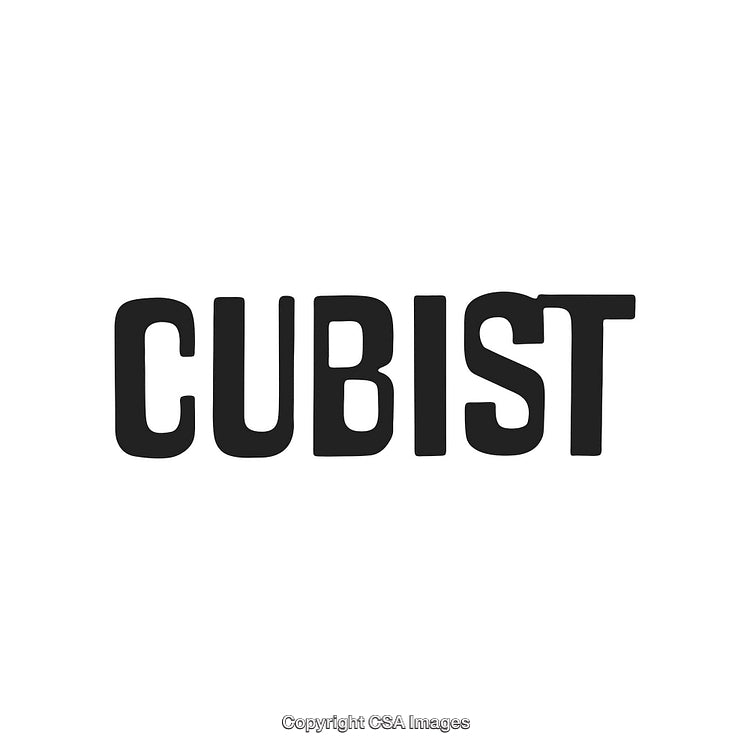 Modern Typography Design Featuring Cubist Font in Black on White Background