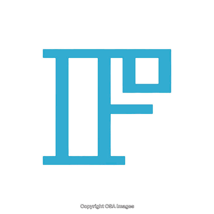 Geometric Blue Letter Design with Modern Minimalistic Style on White Background