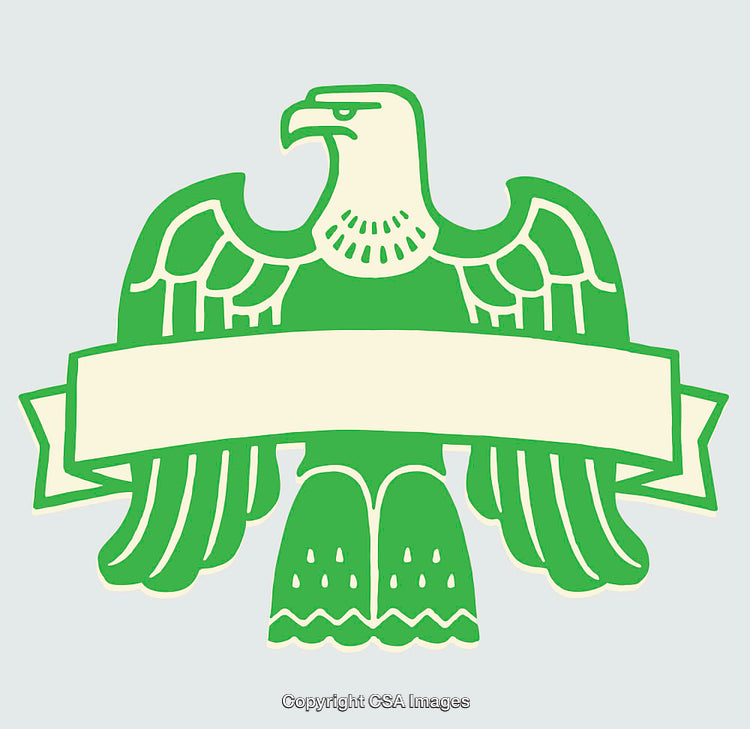 Eagle Emblem Design with Banner for Custom Artwork or Heraldic Decoration