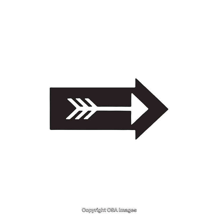 Black and White Arrow with Arrowhead Design
