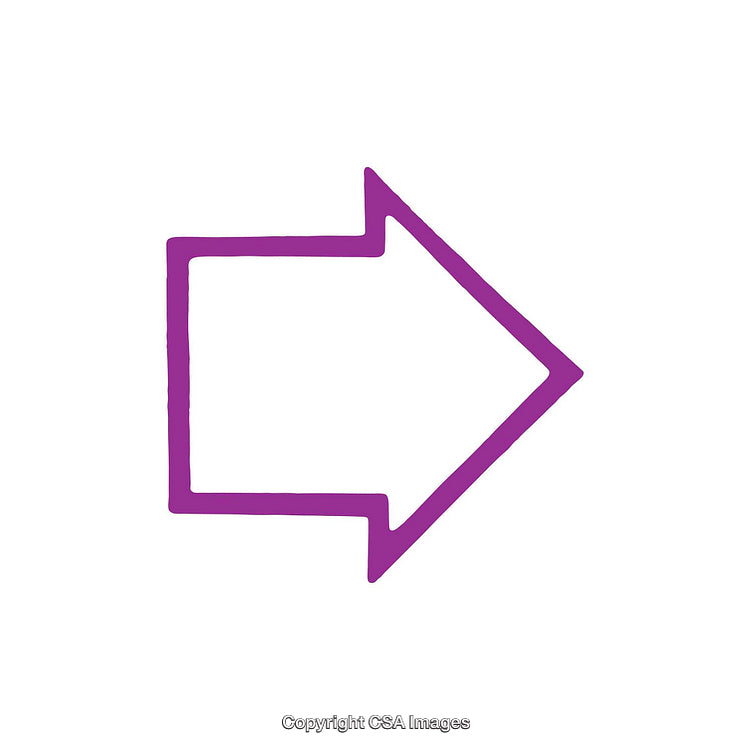 Purple Outline Arrow Symbol Isolated on Clean White Background