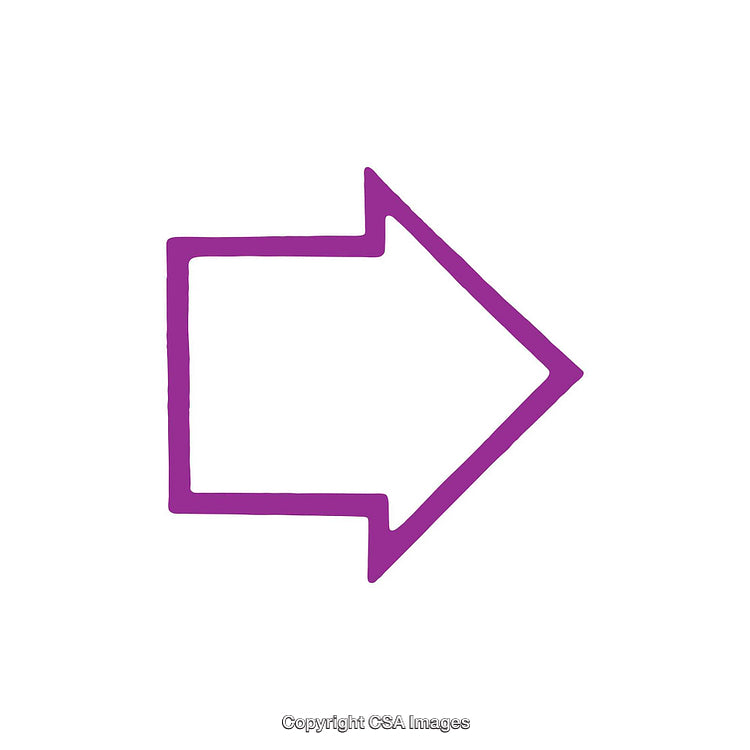 Purple Outline Arrow Symbol Isolated on Clean White Background