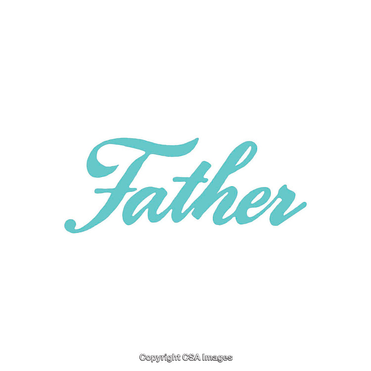 Elegant Turquoise Script with the Word Father in Stylish Typography