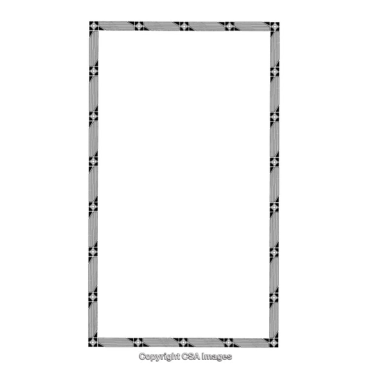 Elegant Vintage Black and White Decorative Border Design on White Background