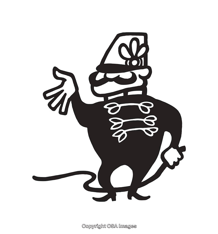 Black and White Cartoon Character With Whimsical Design in Line Art Style
