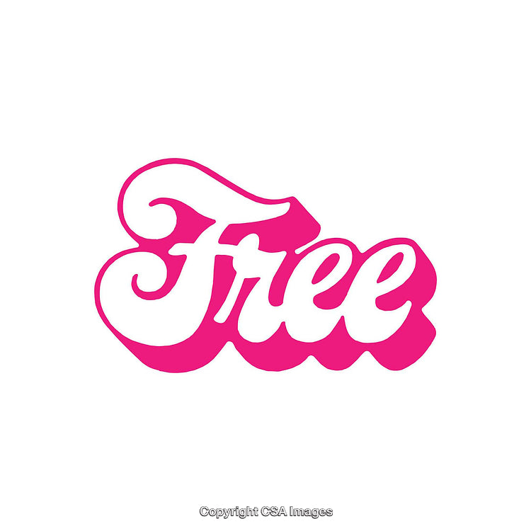 Pink and White Artistic Typography with the Word 'Free'