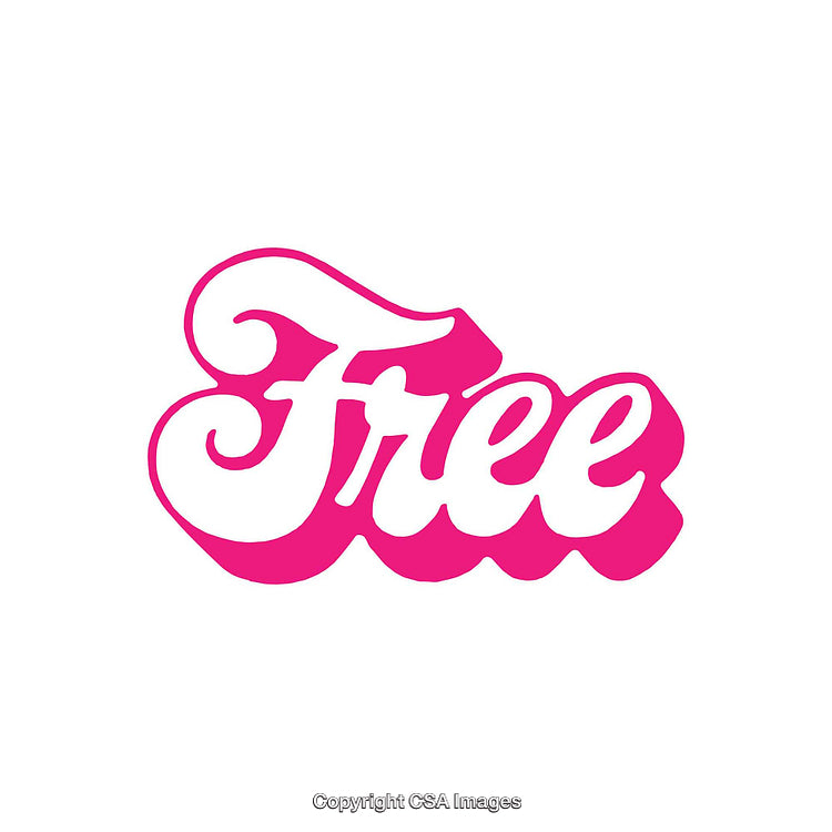 Pink and White Artistic Typography with the Word 'Free'