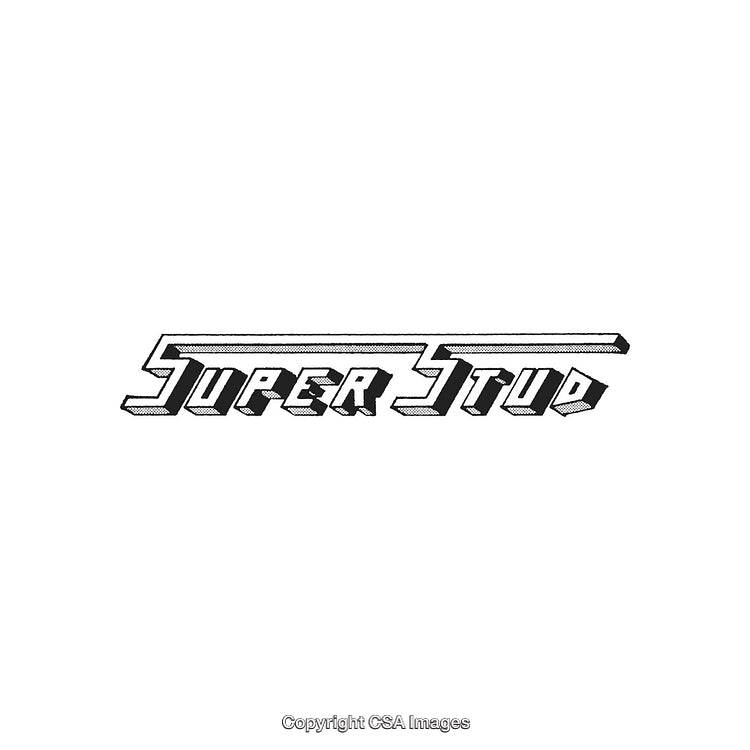 Retro Super Stud Logo Design with Bold Stylized Typography