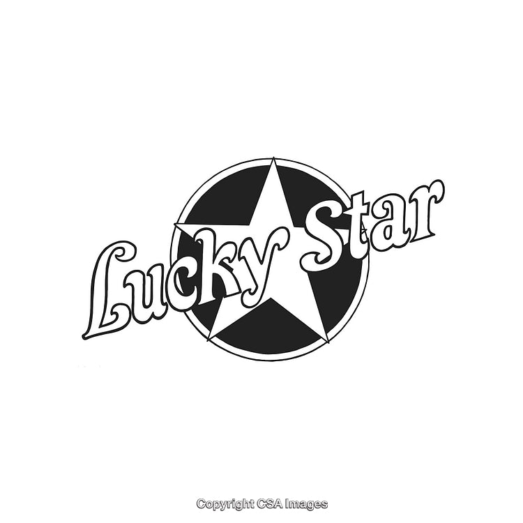 Black and White Lucky Star Logo With Bold Typography Design