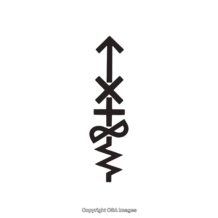 Abstract Black And White Symbol With Unique Geometric Shapes