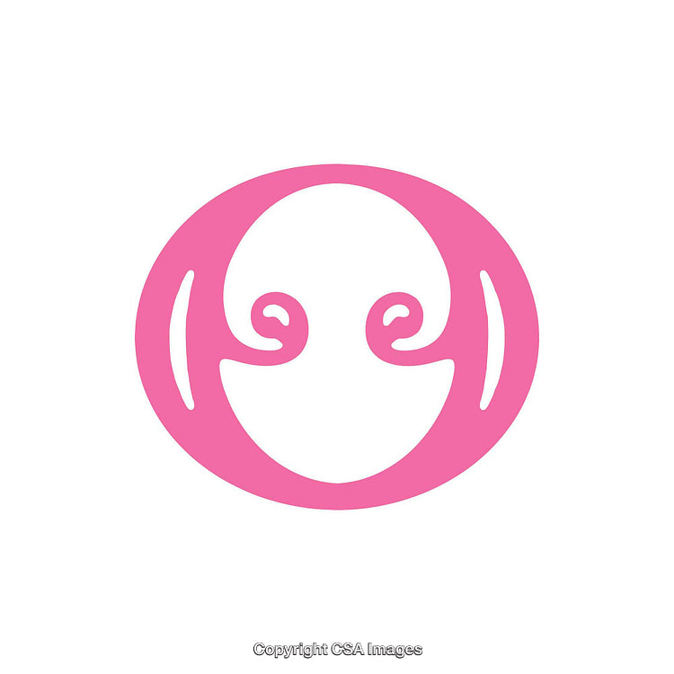 Pink Circular Letter O Design with Swirling Accent Shapes