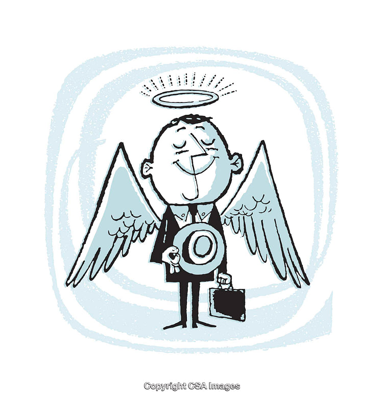 Business Angel with Halo and Wings Holding a Briefcase