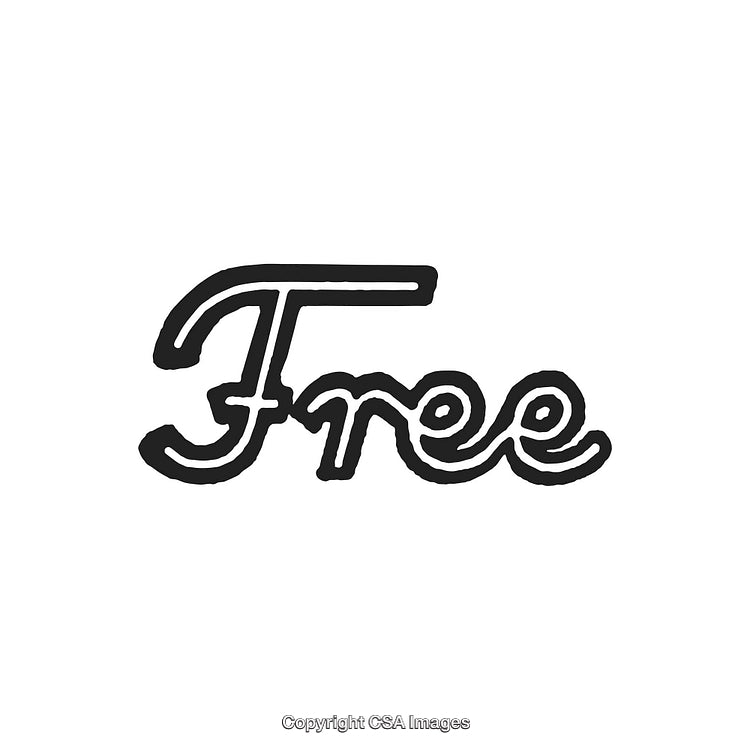 Black Handwritten Script Displaying the Word 'Free' on a White Background