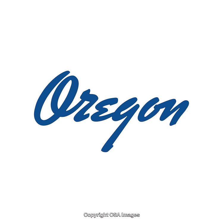 Blue Oregon Typography on Minimalistic Background Design