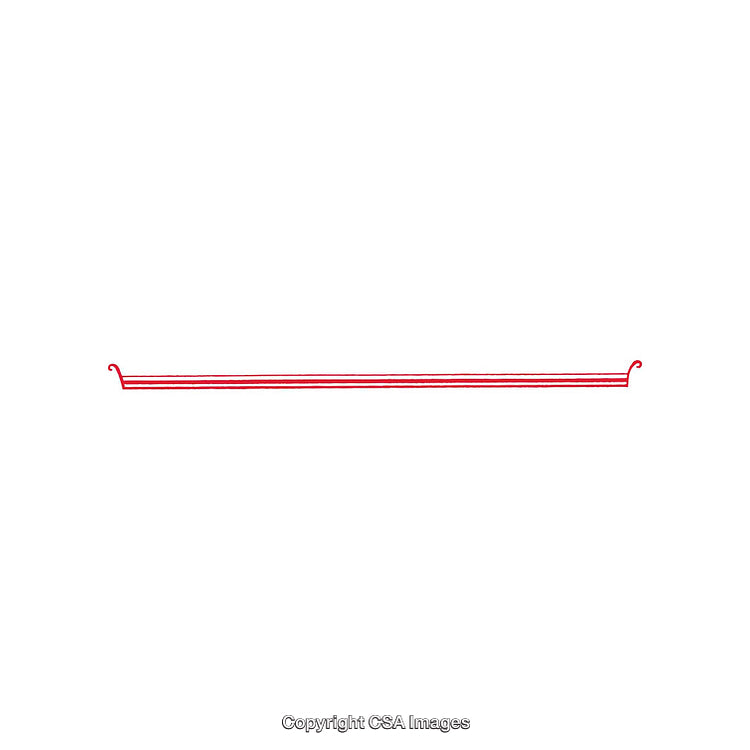 Red Metal Hook Bar Isolated on a White Background for Practical Usage
