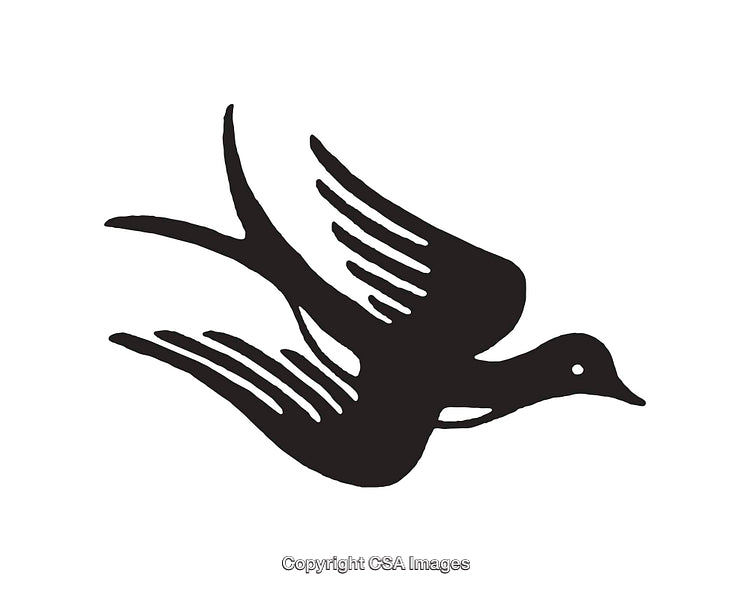 Silhouette Style Flying Bird Illustration with Graceful Wings