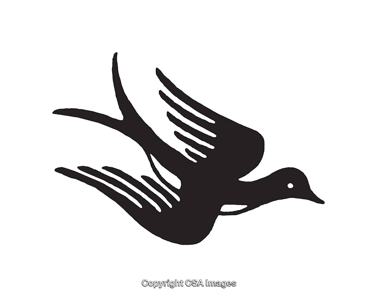 Silhouette Style Flying Bird Illustration with Graceful Wings