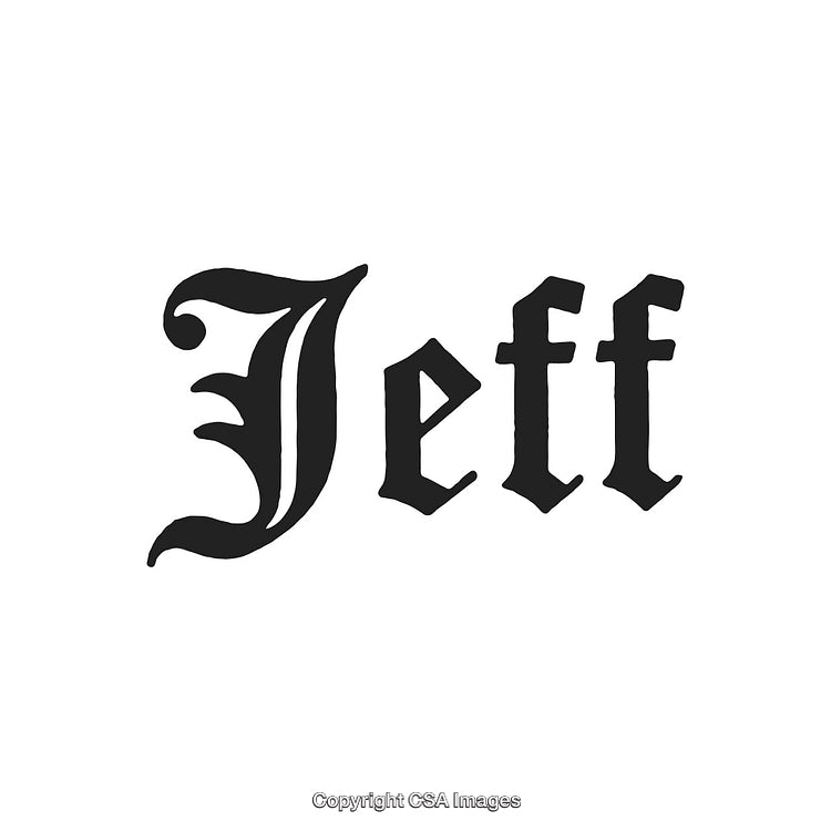 Name Design in Blackletter Script Displayed on Simple White Background