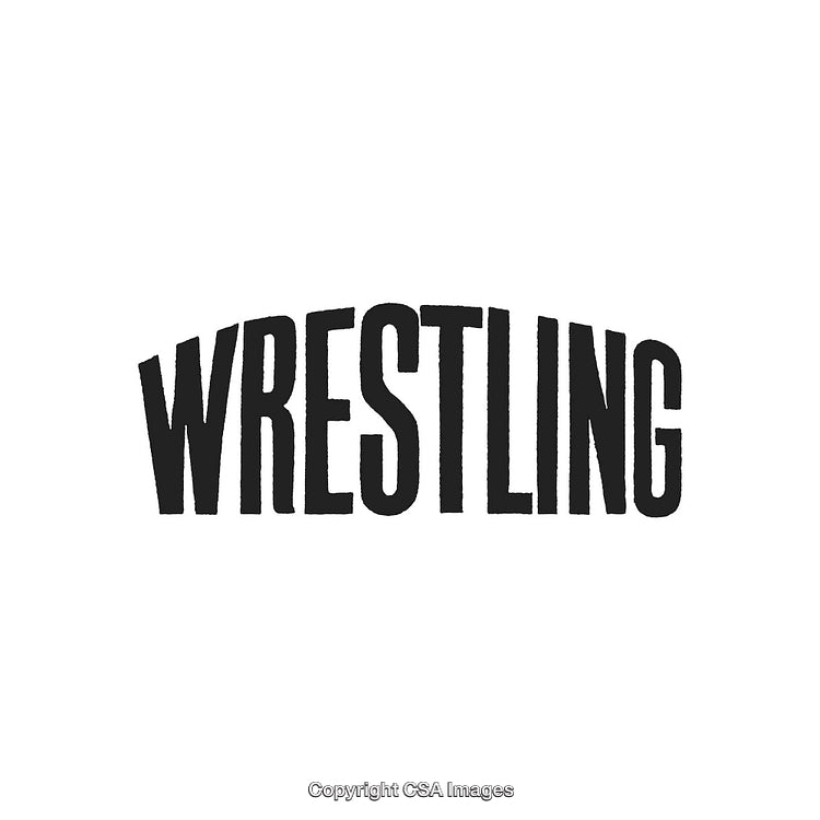 Bold Wrestling Text Design in Clean Black and White Typography Style