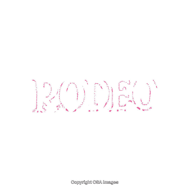 Minimalistic Rodeo Font with Pink Dots on White Background