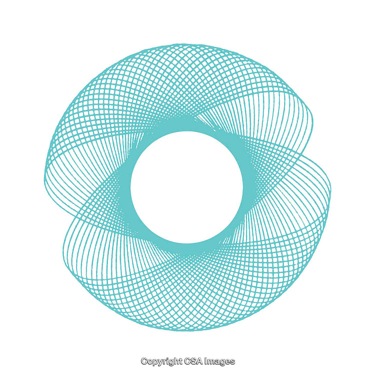 Abstract Blue Circular Geometric Design with Transparent Mesh Pattern