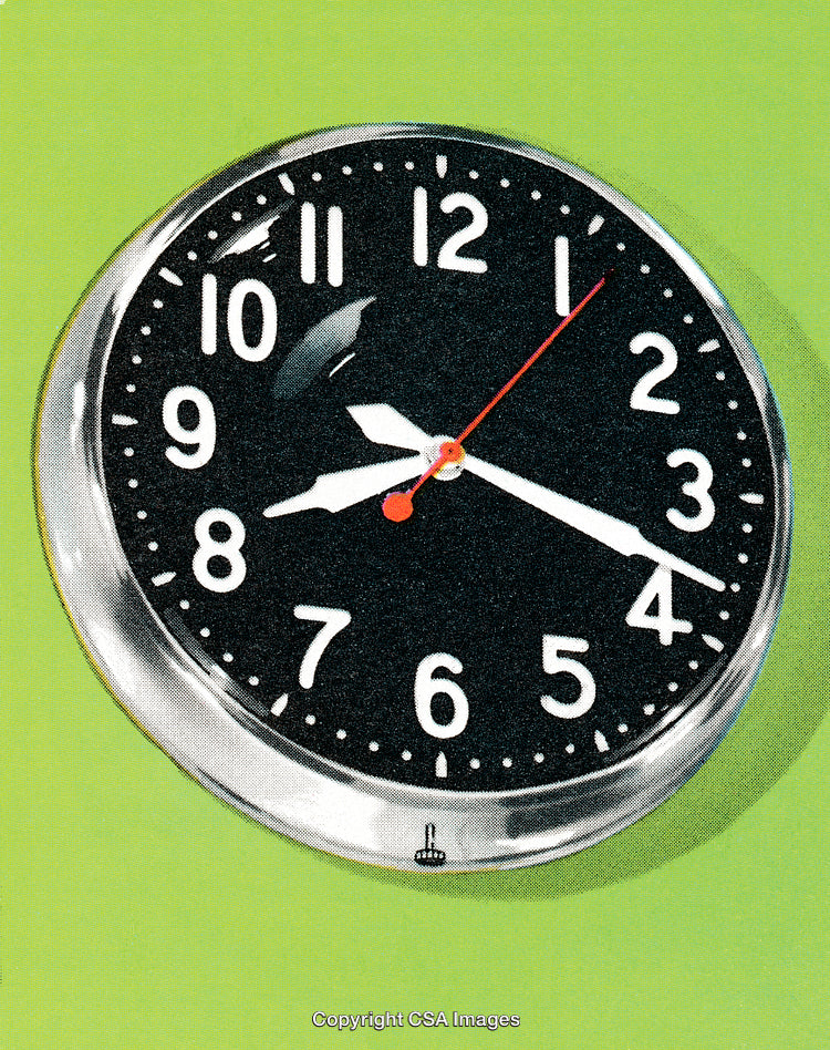 Classic Retro Wall Clock on a Vibrant Green Background