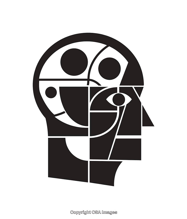 Abstract Geometric Figure Exploring Thought and Emotional Expression in Line Art