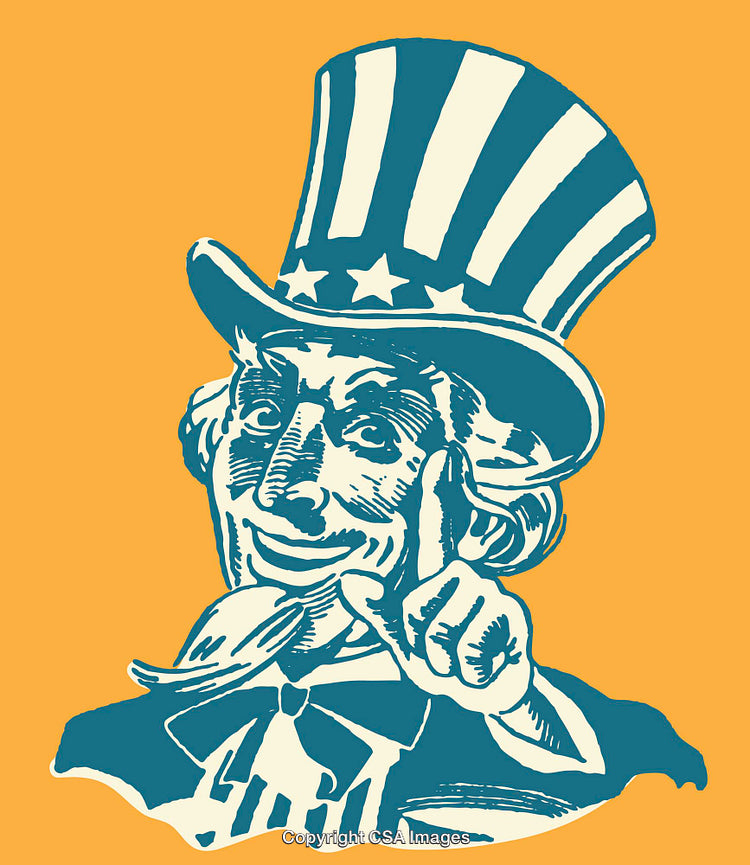 Patriotic Illustration Featuring Iconic Character on a Bright Background