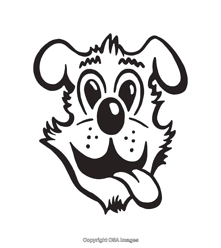 Playful Cartoon Dog Illustration with a Funny Expression