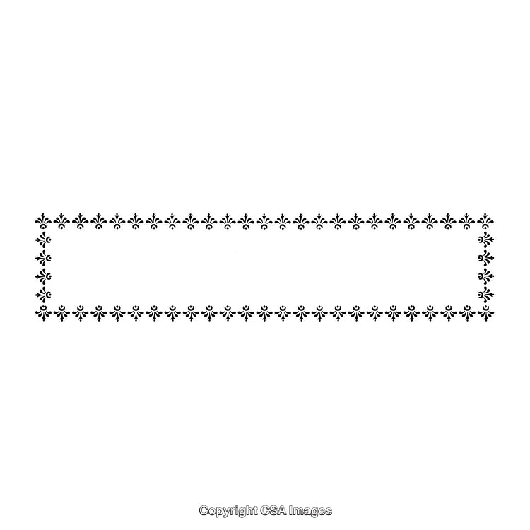 Decorative Black Fleur-De-Lis Themed Rectangular Border Design