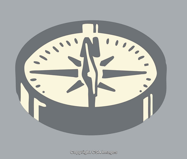 Vintage Stylized Compass Illustration with Detailed North Arrow